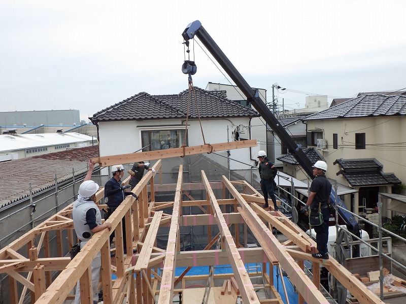【ブログ】木の家　平屋の建前
