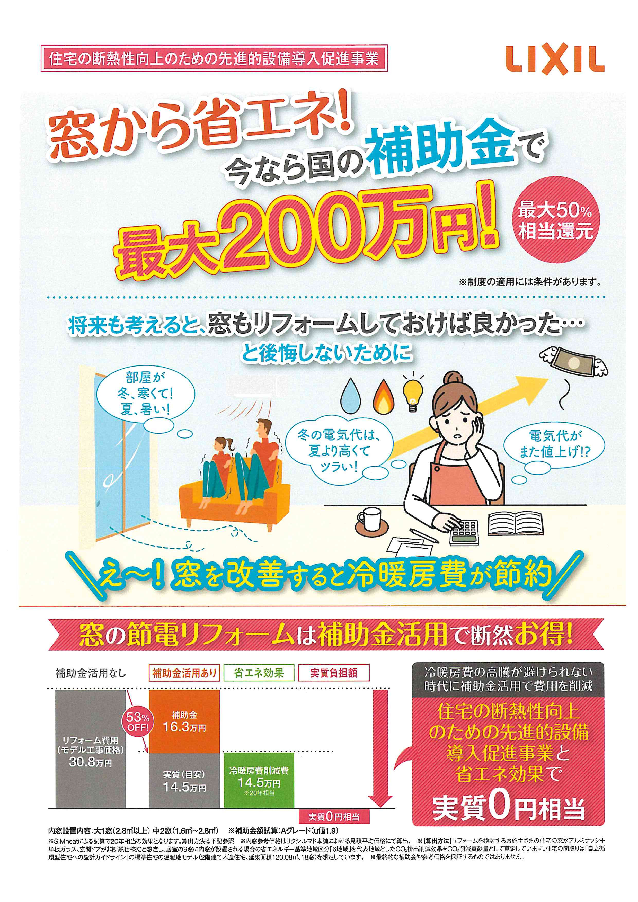 【お知らせ】窓から省エネ！～今なら国の補助金最大200万円！！～